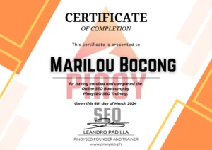 SEO Training Malou SEO Specialist in the Philippines